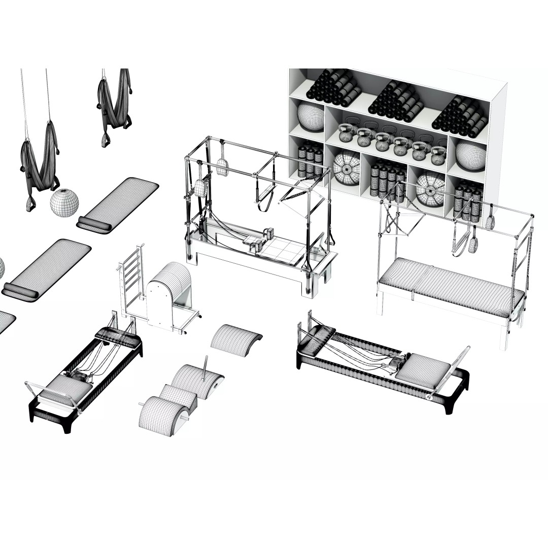 Pilates Equipment 3D Model – Realistic Studio Asset, FBX & OBJ - View 18