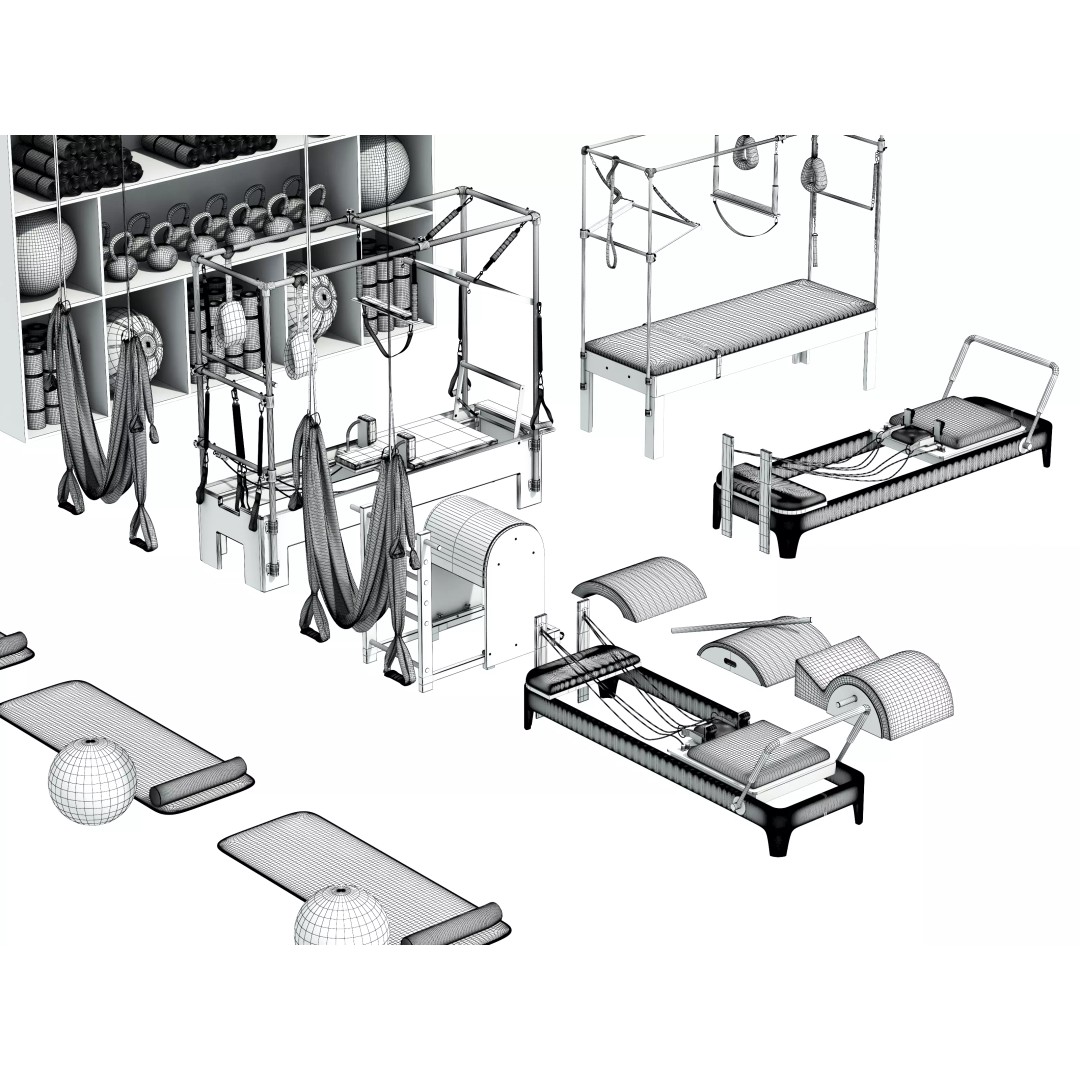 Pilates Equipment 3D Model – Realistic Studio Asset, FBX & OBJ - View 23
