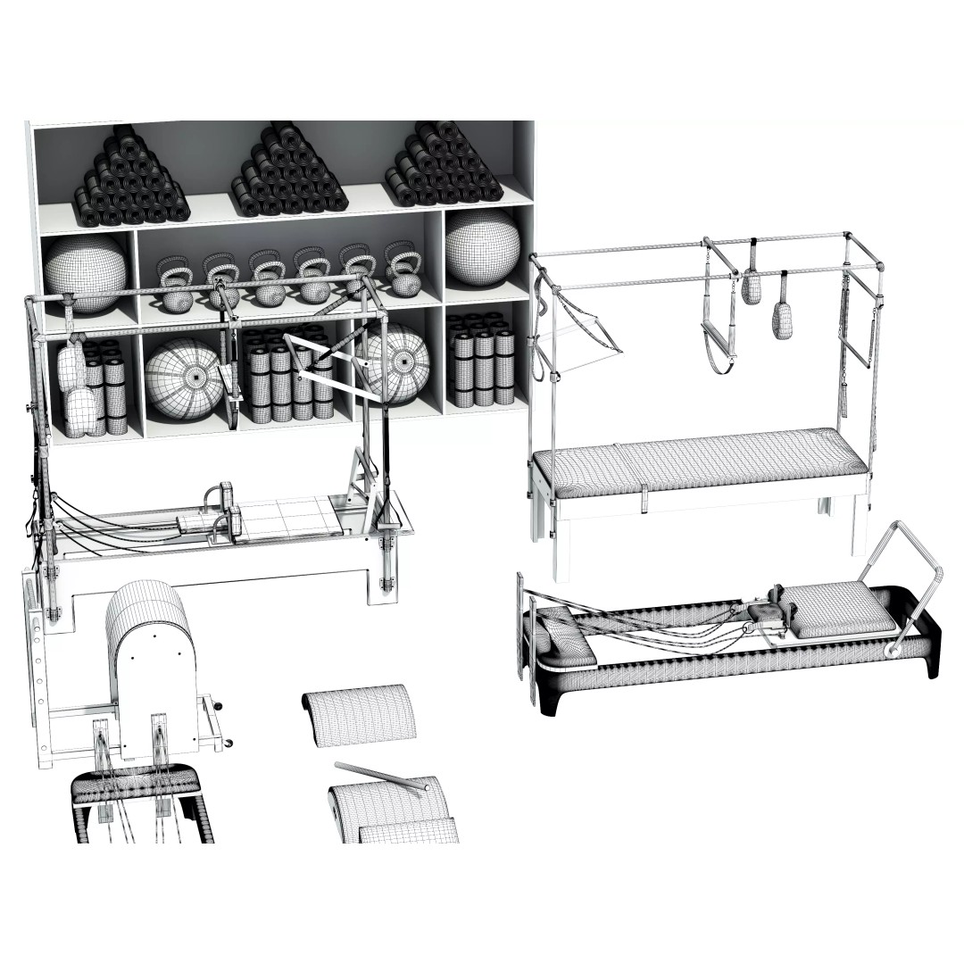 Pilates Equipment 3D Model – Realistic Studio Asset, FBX & OBJ - View 24