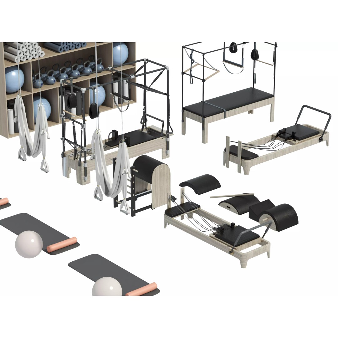 Pilates Equipment 3D Model – Realistic Studio Asset, FBX & OBJ - View 3