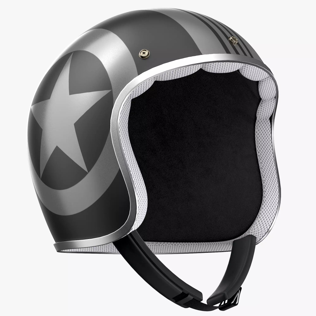 Motorcycle Helmet 3D Model – Low Poly PBR Asset, FBX, OBJ - View 3