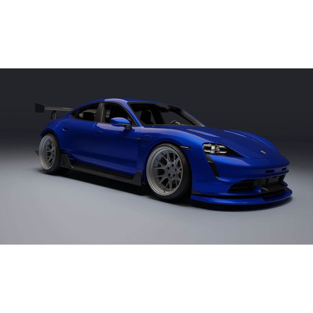 Porsche Taycan 3D Model – Low Poly Racing Asset, FBX, Game Ready - View 10