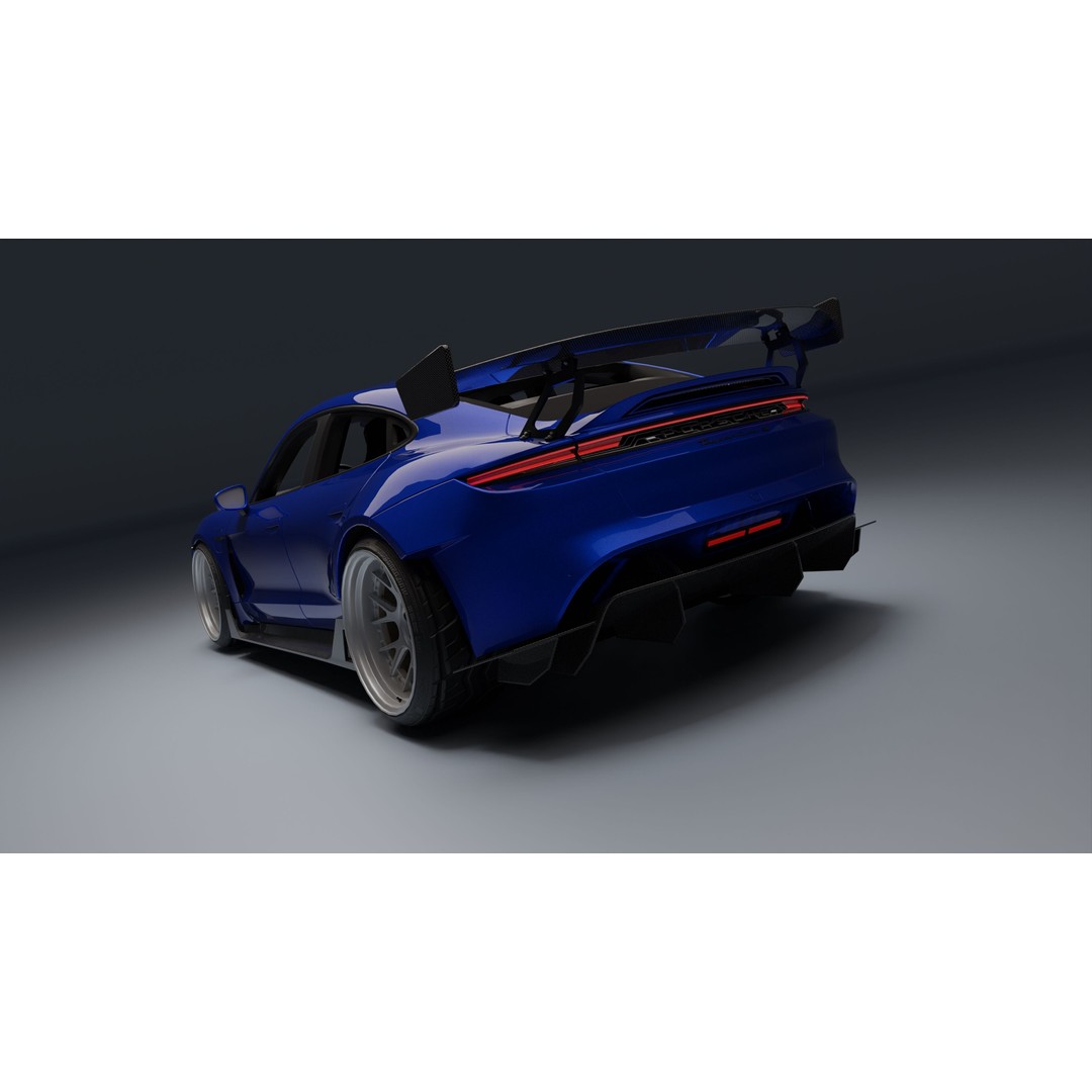 Porsche Taycan 3D Model – Low Poly Racing Asset, FBX, Game Ready - View 13