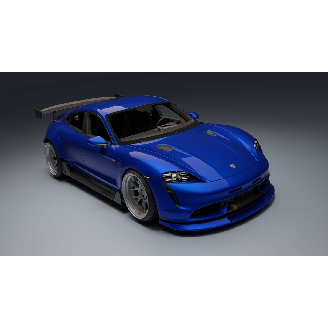 Porsche Taycan 3D Model – Low Poly Racing Asset, FBX, Game Ready - View 14