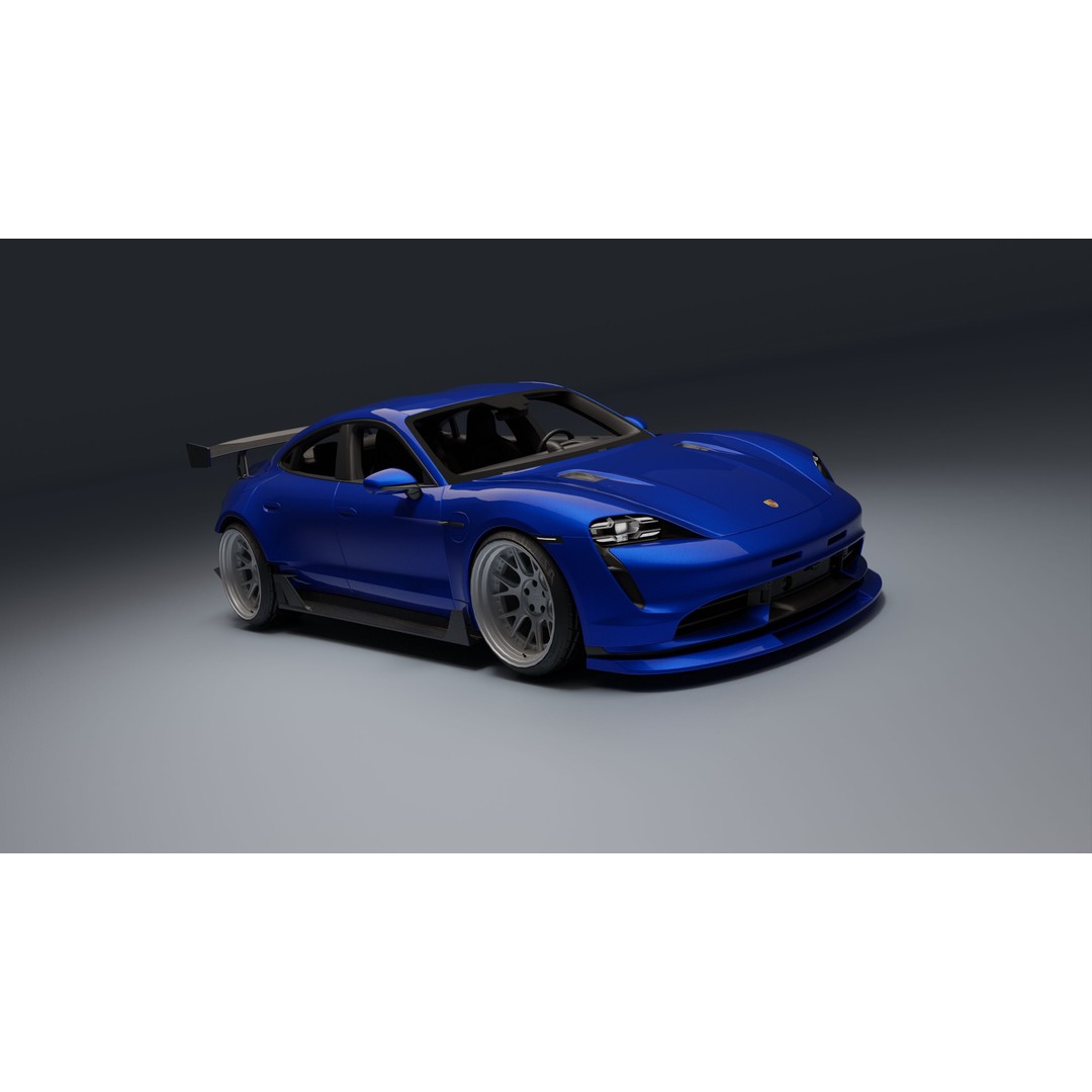 Porsche Taycan 3D Model – Low Poly Racing Asset, FBX, Game Ready - View 18