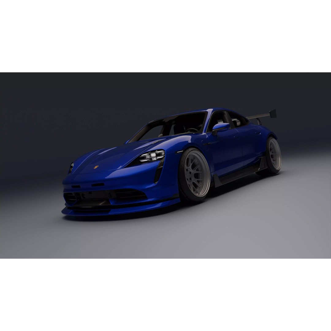 Porsche Taycan 3D Model – Low Poly Racing Asset, FBX, Game Ready - View 2
