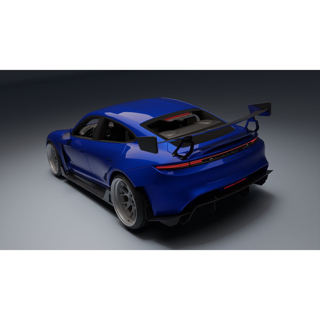 Porsche Taycan 3D Model – Low Poly Racing Asset, FBX, Game Ready - View 22