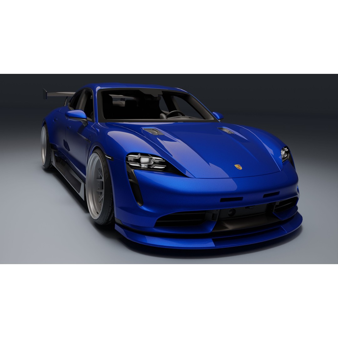 Porsche Taycan 3D Model – Low Poly Racing Asset, FBX, Game Ready - View 23