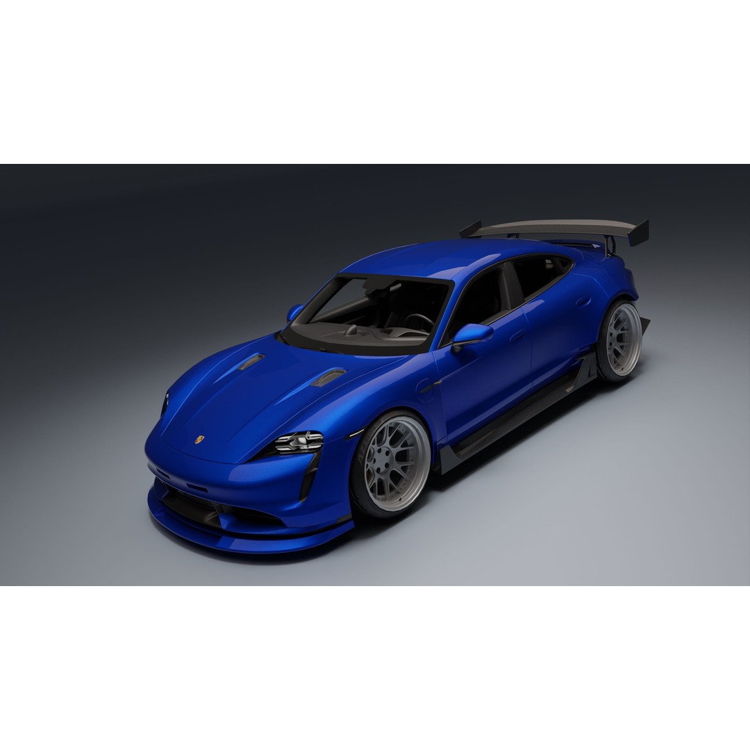 Porsche Taycan 3D Model – Low Poly Racing Asset, FBX, Game Ready - View 26