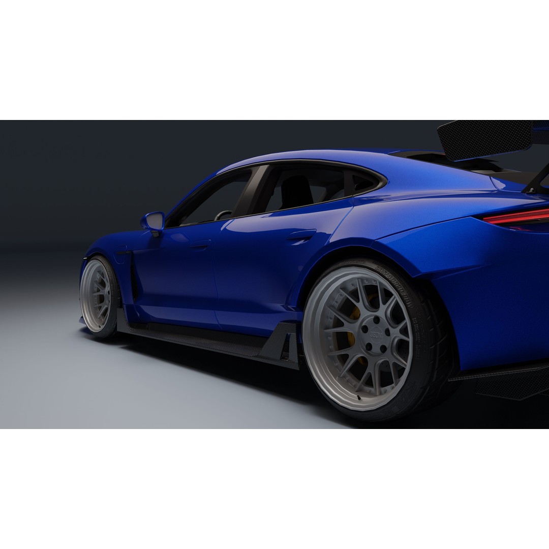 Porsche Taycan 3D Model – Low Poly Racing Asset, FBX, Game Ready - View 27