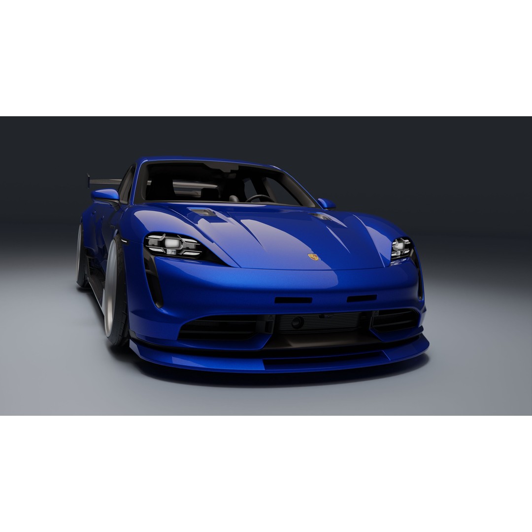 Porsche Taycan 3D Model – Low Poly Racing Asset, FBX, Game Ready - View 28