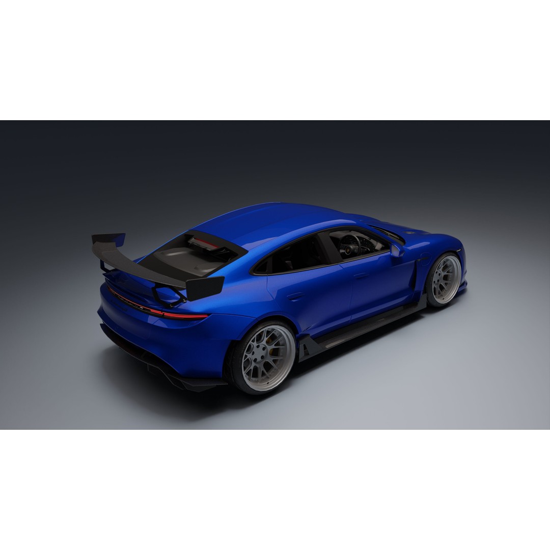 Porsche Taycan 3D Model – Low Poly Racing Asset, FBX, Game Ready - View 29
