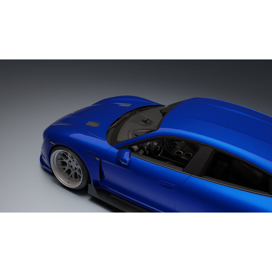 Porsche Taycan 3D Model – Low Poly Racing Asset, FBX, Game Ready - View 30