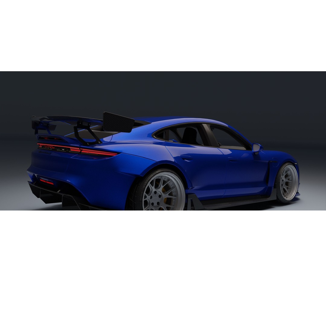 Porsche Taycan 3D Model – Low Poly Racing Asset, FBX, Game Ready - View 31