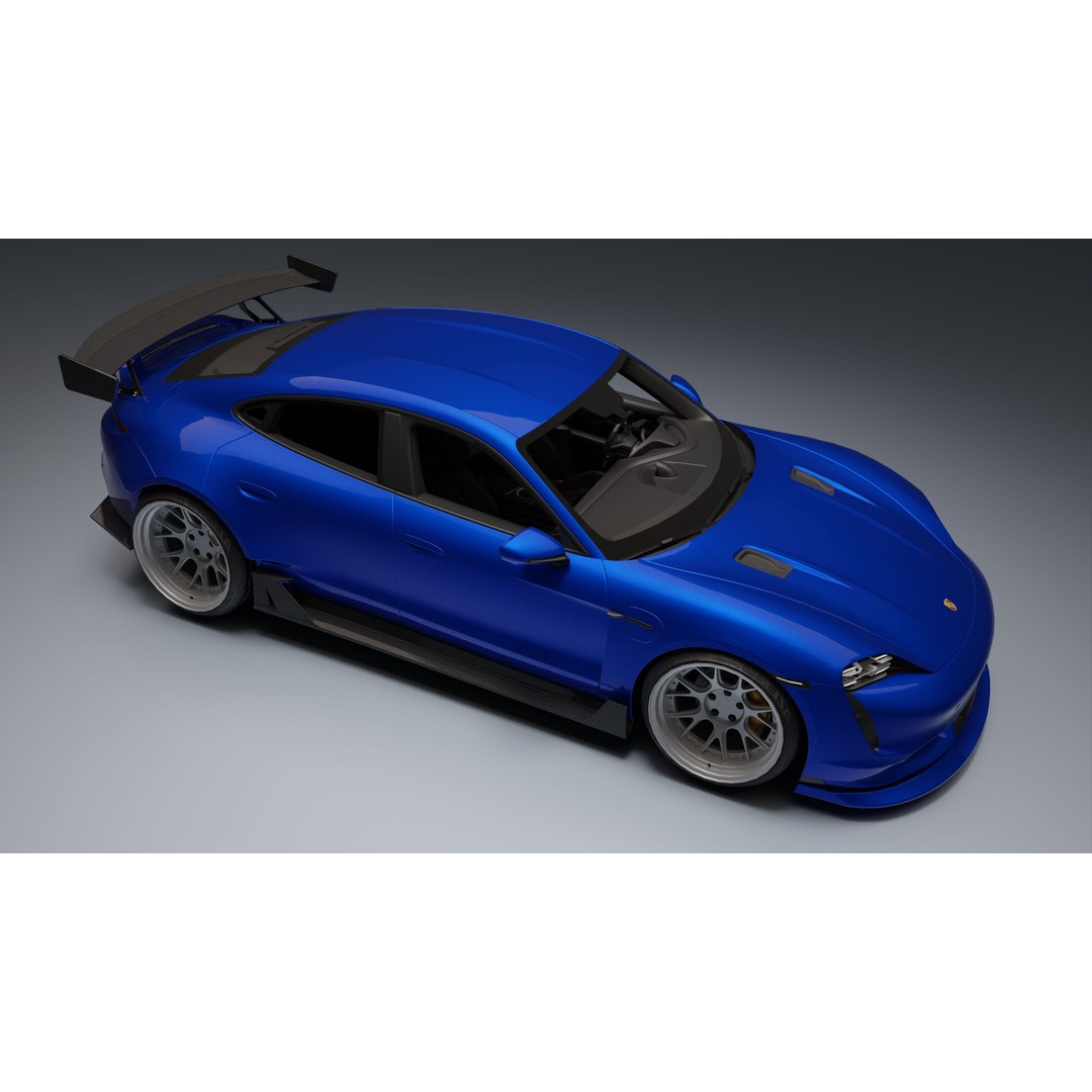 Porsche Taycan 3D Model – Low Poly Racing Asset, FBX, Game Ready - View 32