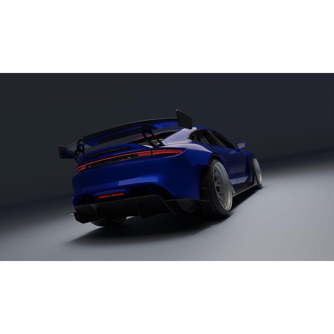 Porsche Taycan 3D Model – Low Poly Racing Asset, FBX, Game Ready - View 34