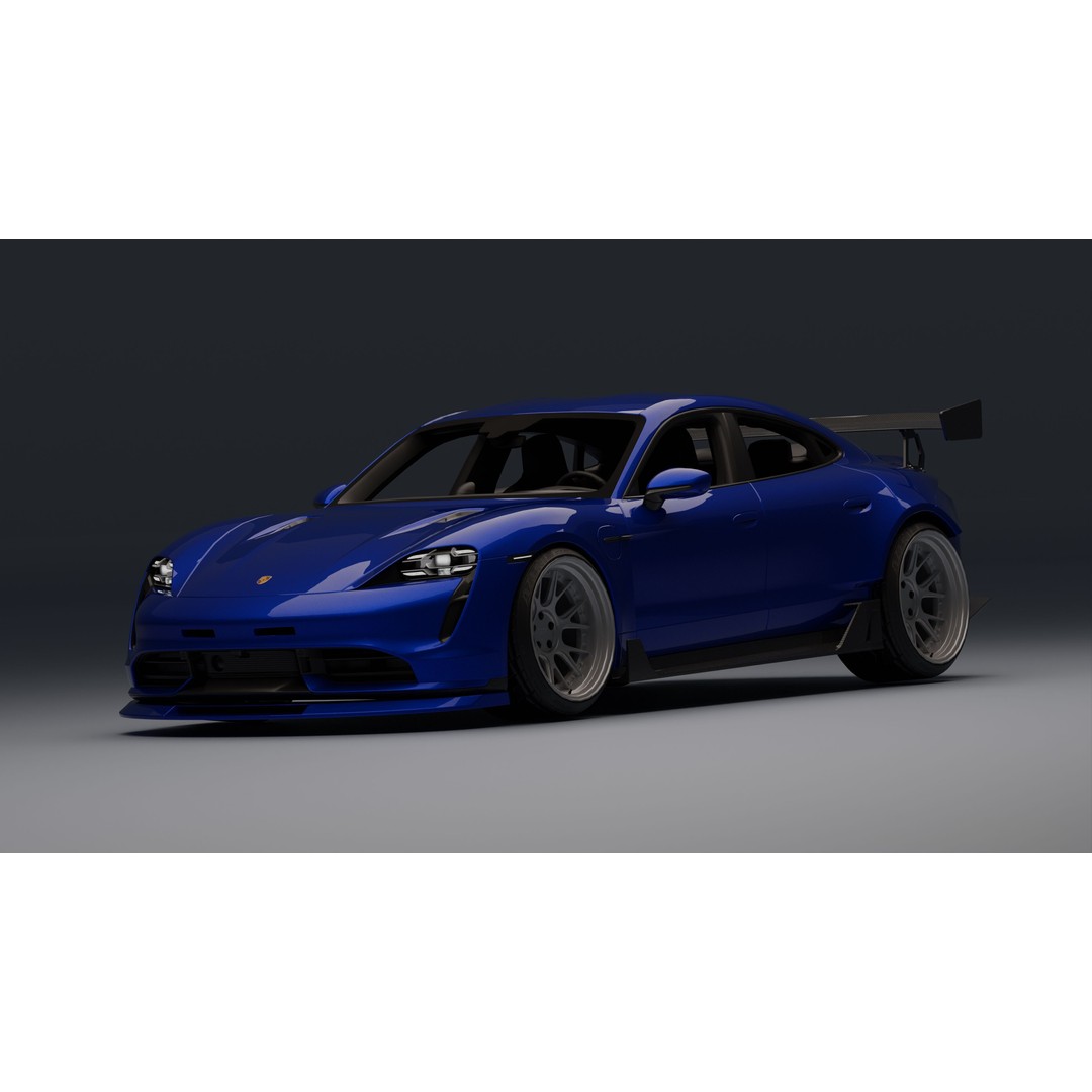 Porsche Taycan 3D Model – Low Poly Racing Asset, FBX, Game Ready - View 36
