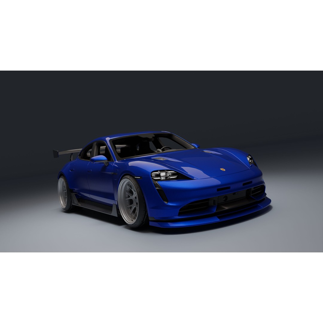 Porsche Taycan 3D Model – Low Poly Racing Asset, FBX, Game Ready - View 6
