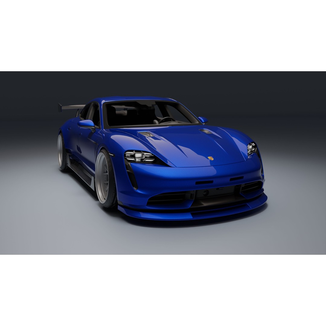 Porsche Taycan 3D Model – Low Poly Racing Asset, FBX, Game Ready - View 8
