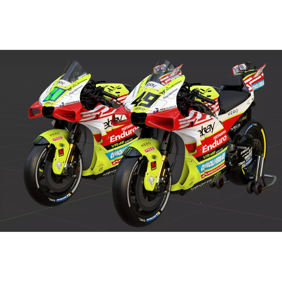 Ducati Desmosedici GP 3D Model – PBR Motorcycle Asset, FBX, Blender - View 40