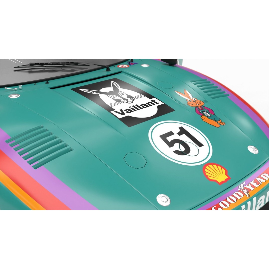 Porsche 935 K2 1977 Kremer Racing 3D Model – High Poly Rigged Asset, FBX, OBJ - View 10