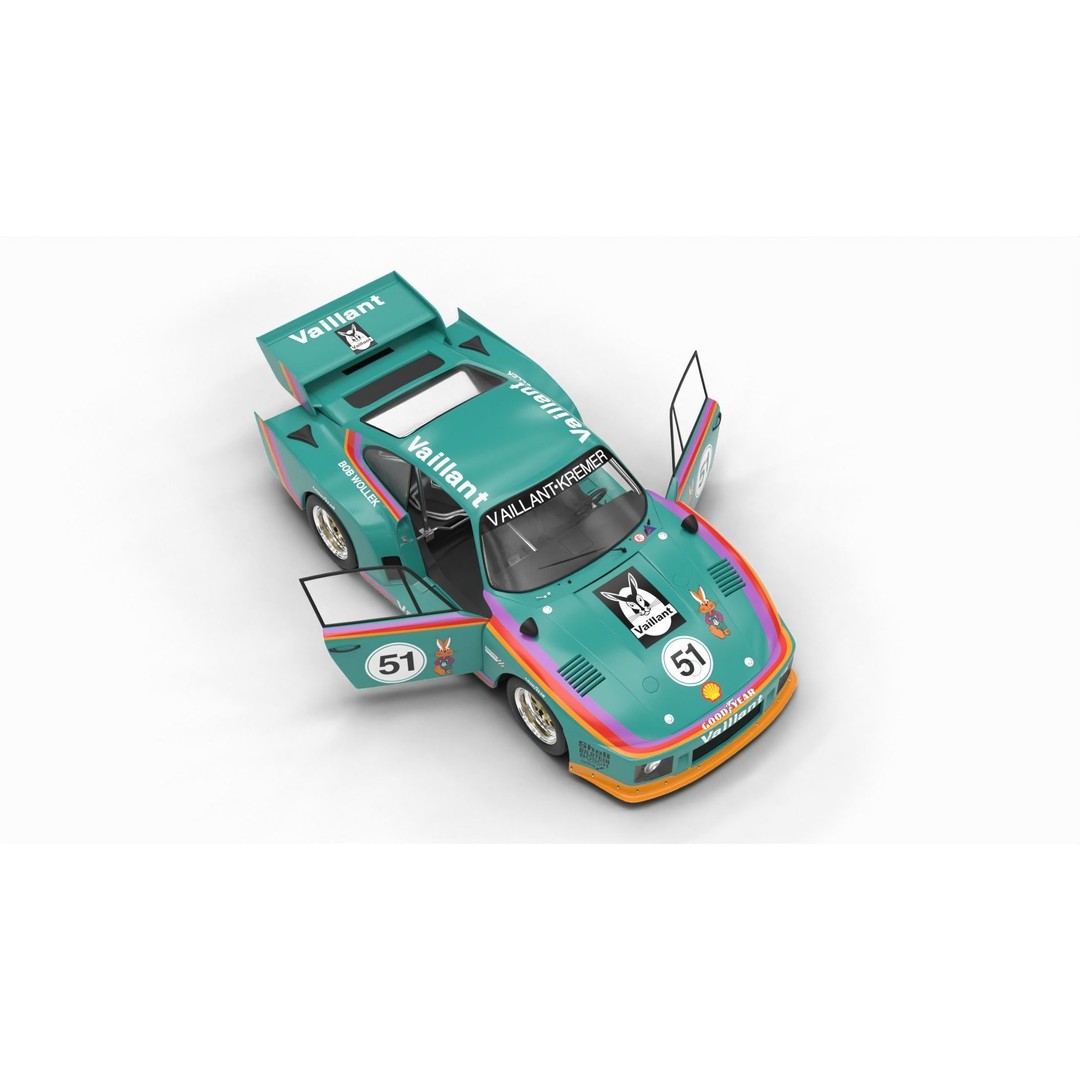 Porsche 935 K2 1977 Kremer Racing 3D Model – High Poly Rigged Asset, FBX, OBJ - View 12