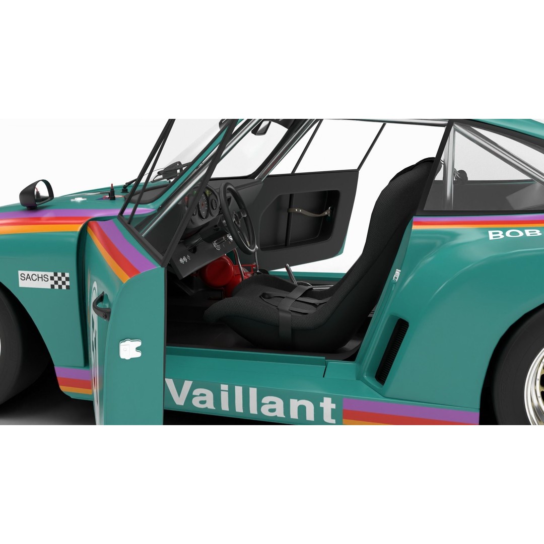 Porsche 935 K2 1977 Kremer Racing 3D Model – High Poly Rigged Asset, FBX, OBJ - View 14