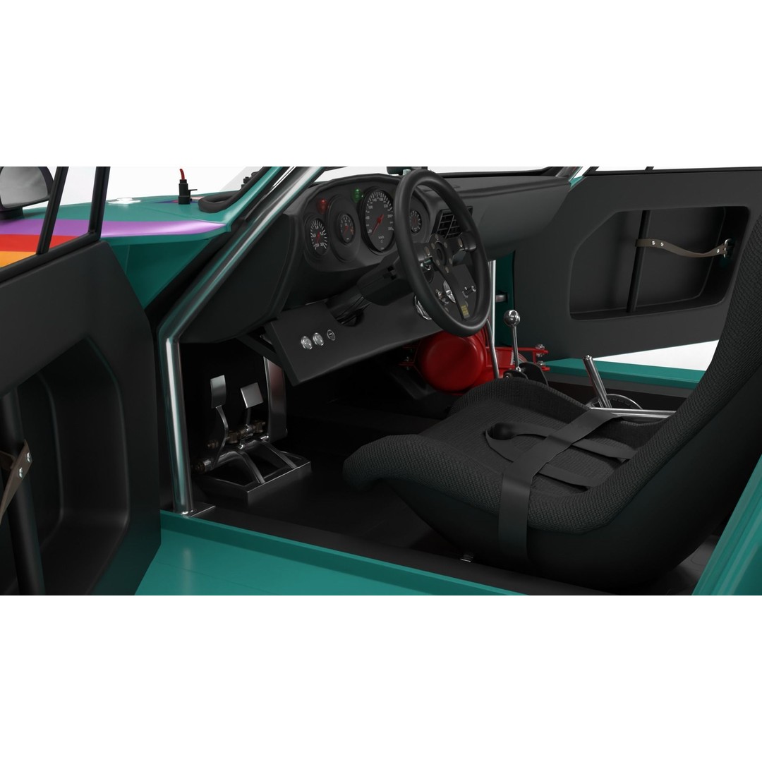 Porsche 935 K2 1977 Kremer Racing 3D Model – High Poly Rigged Asset, FBX, OBJ - View 16