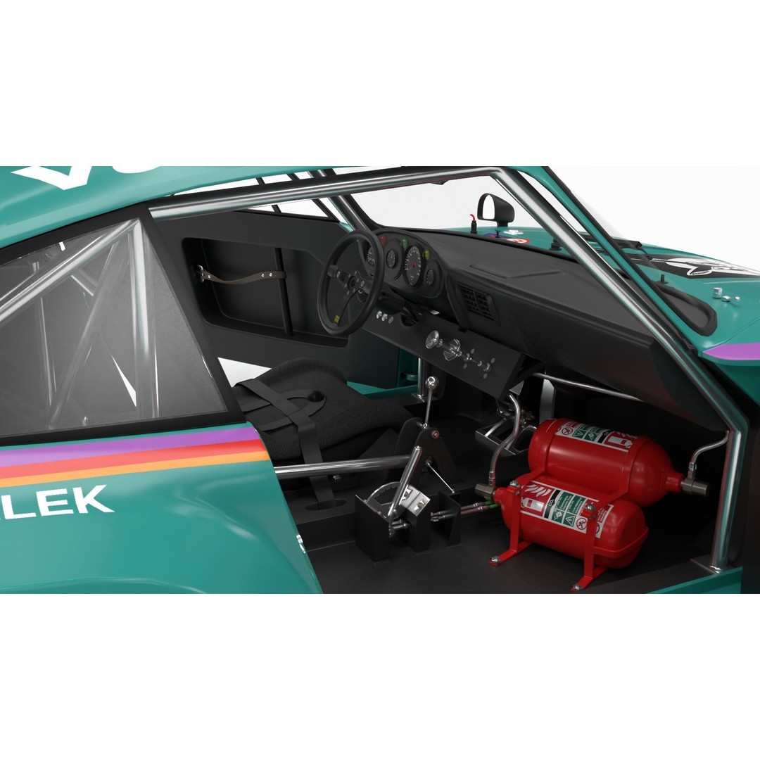 Porsche 935 K2 1977 Kremer Racing 3D Model – High Poly Rigged Asset, FBX, OBJ - View 17