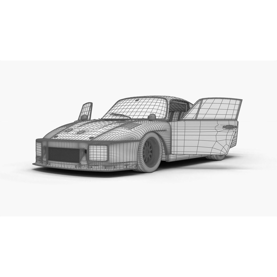 Porsche 935 K2 1977 Kremer Racing 3D Model – High Poly Rigged Asset, FBX, OBJ - View 27
