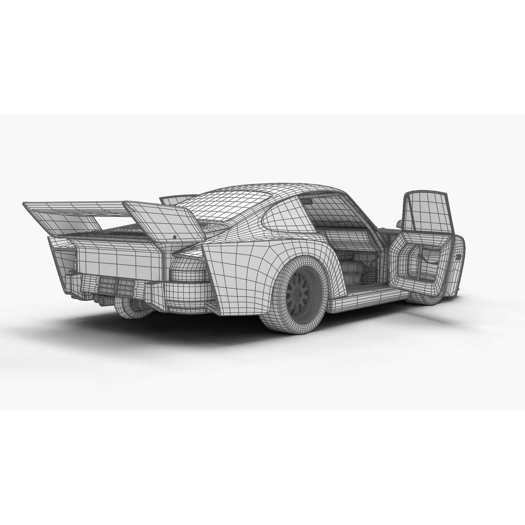 Porsche 935 K2 1977 Kremer Racing 3D Model – High Poly Rigged Asset, FBX, OBJ - View 28