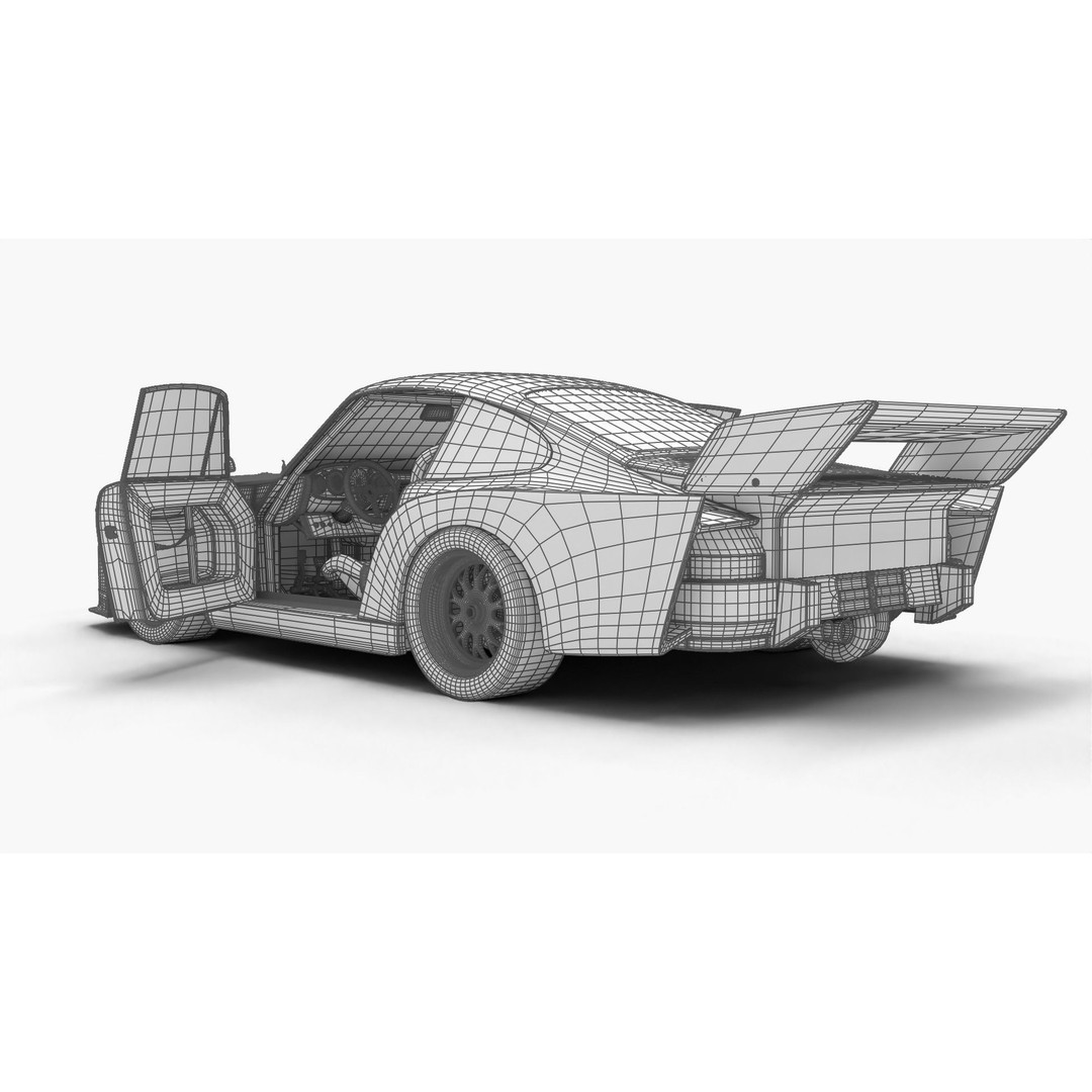 Porsche 935 K2 1977 Kremer Racing 3D Model – High Poly Rigged Asset, FBX, OBJ - View 29