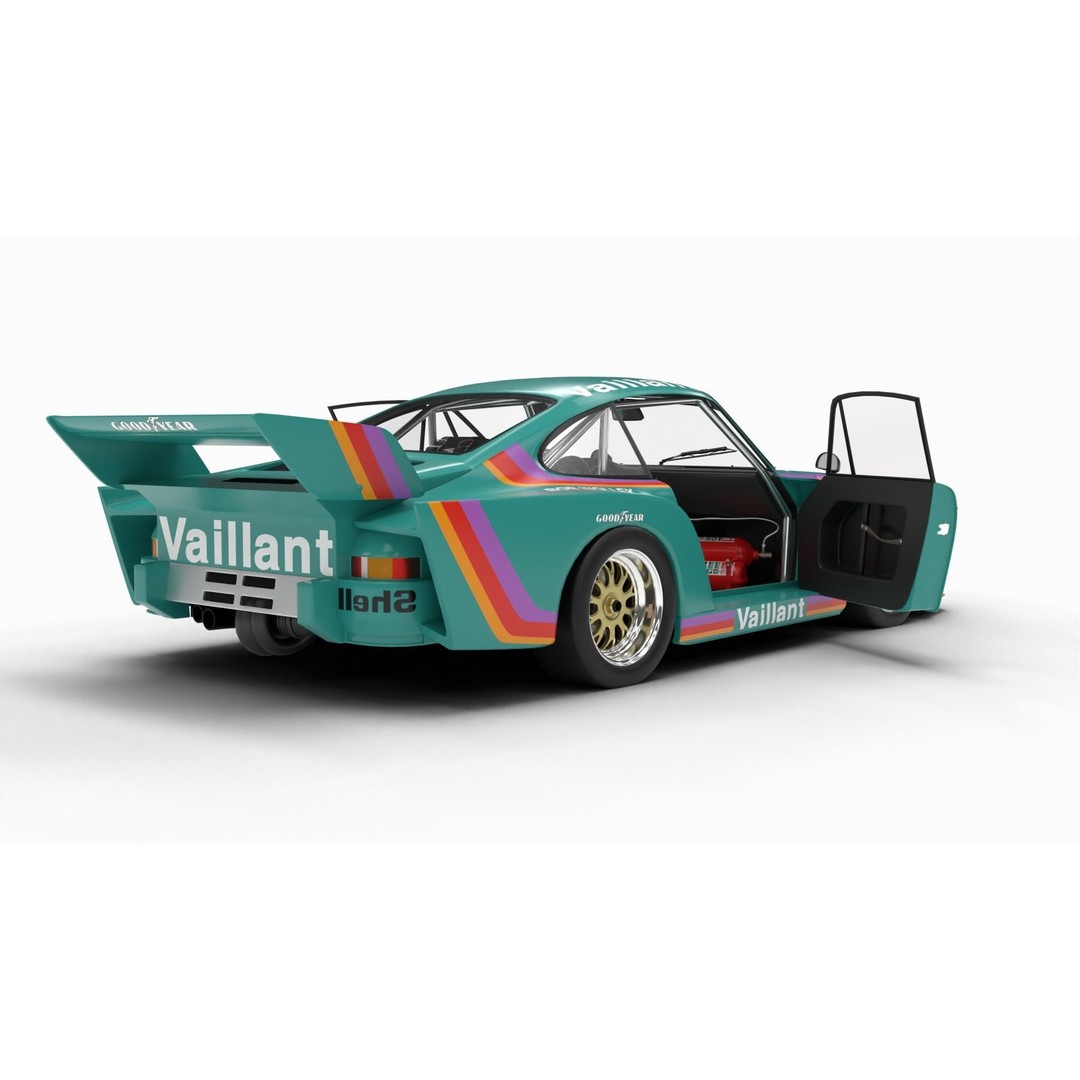 Porsche 935 K2 1977 Kremer Racing 3D Model – High Poly Rigged Asset, FBX, OBJ - View 3