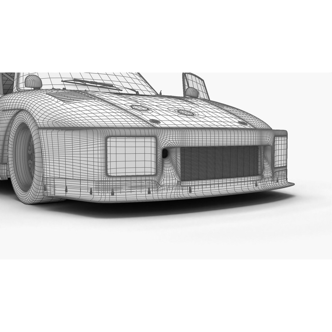 Porsche 935 K2 1977 Kremer Racing 3D Model – High Poly Rigged Asset, FBX, OBJ - View 33