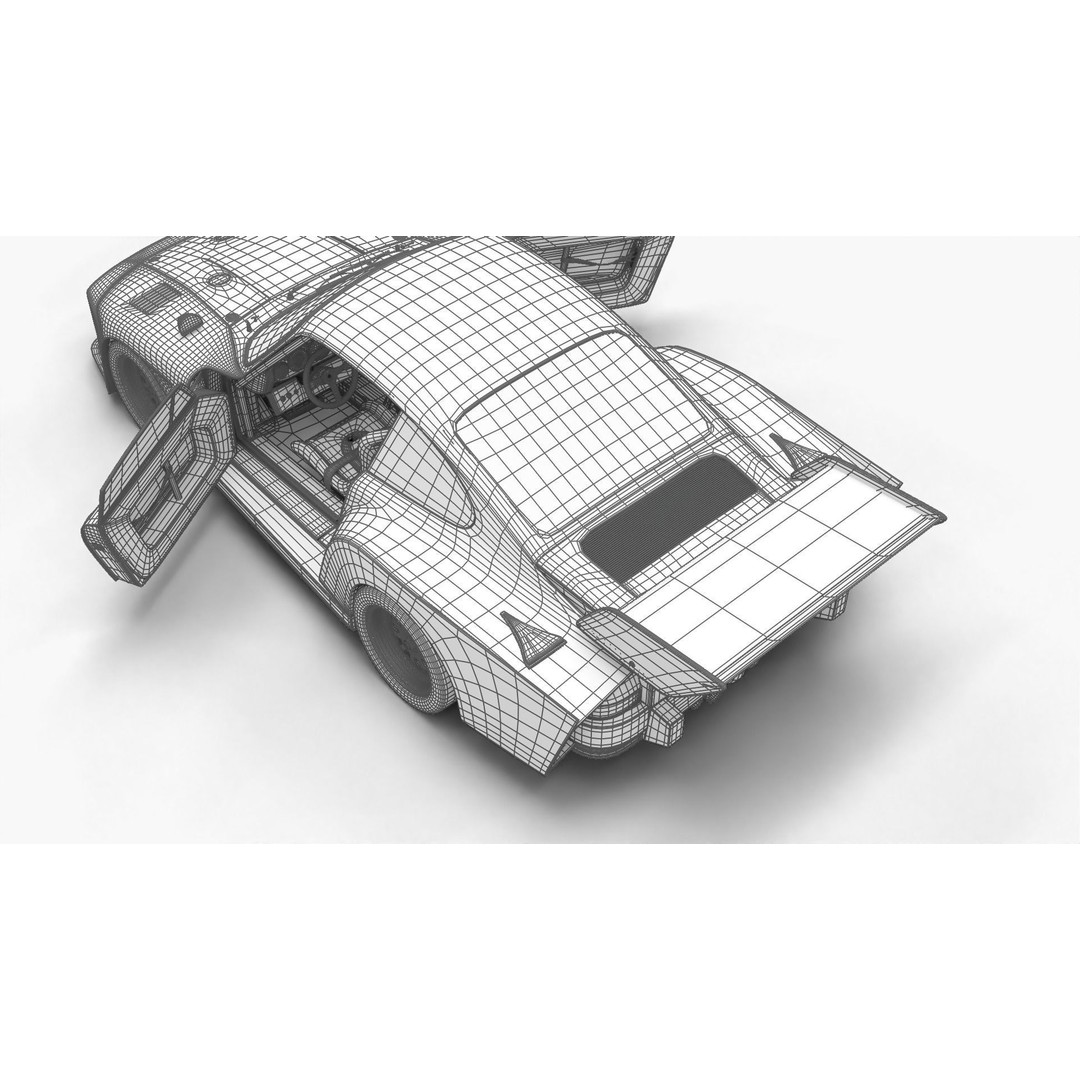 Porsche 935 K2 1977 Kremer Racing 3D Model – High Poly Rigged Asset, FBX, OBJ - View 38