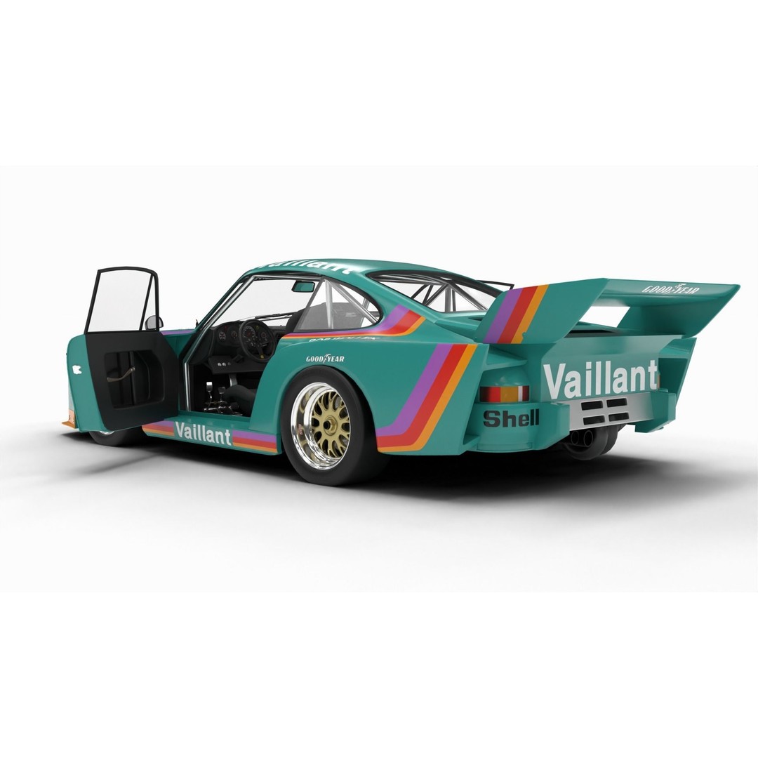 Porsche 935 K2 1977 Kremer Racing 3D Model – High Poly Rigged Asset, FBX, OBJ - View 4