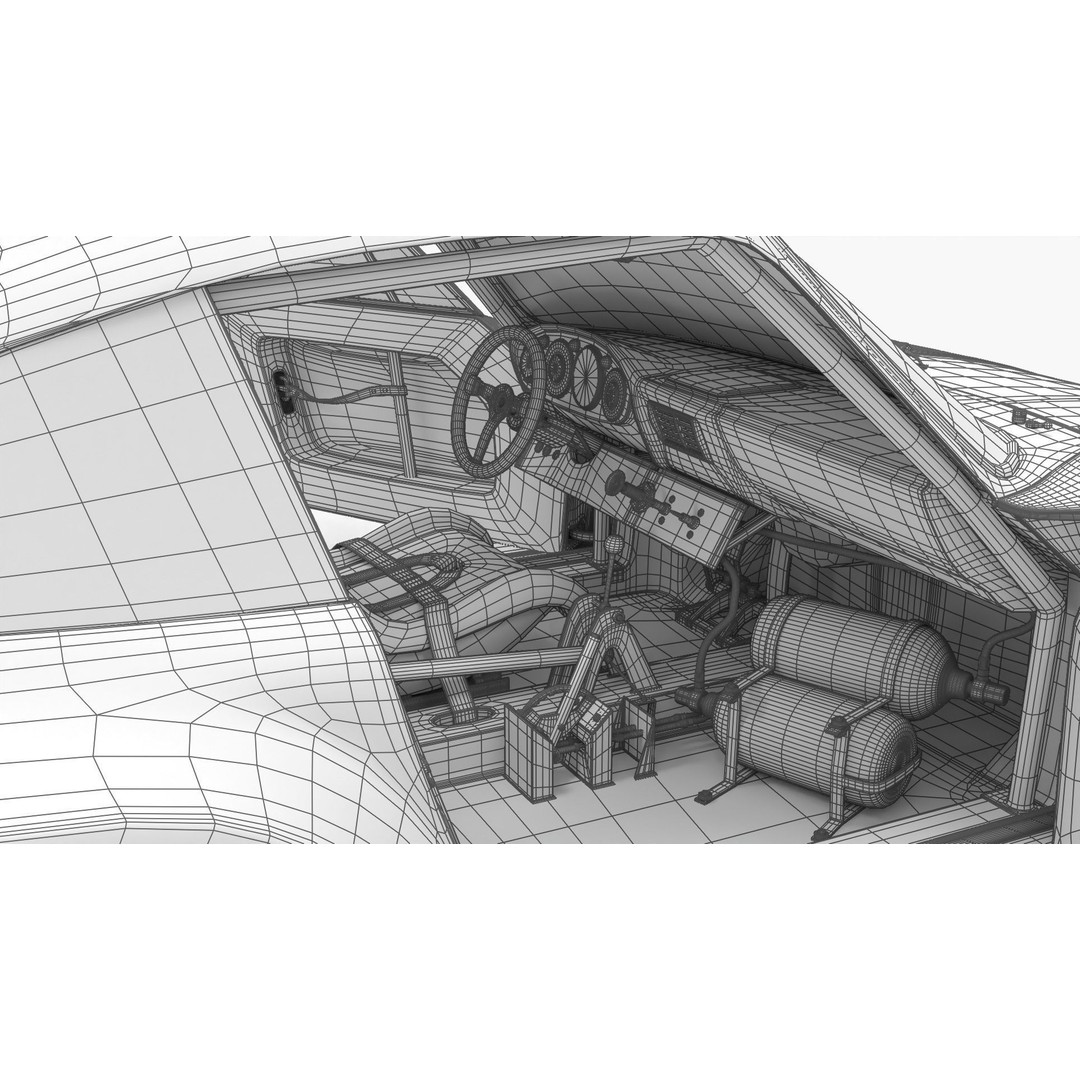 Porsche 935 K2 1977 Kremer Racing 3D Model – High Poly Rigged Asset, FBX, OBJ - View 42