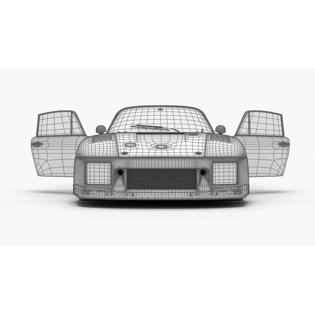 Porsche 935 K2 1977 Kremer Racing 3D Model – High Poly Rigged Asset, FBX, OBJ - View 44