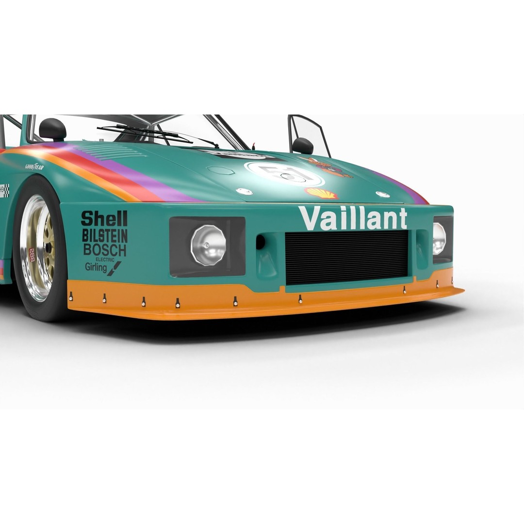 Porsche 935 K2 1977 Kremer Racing 3D Model – High Poly Rigged Asset, FBX, OBJ - View 8