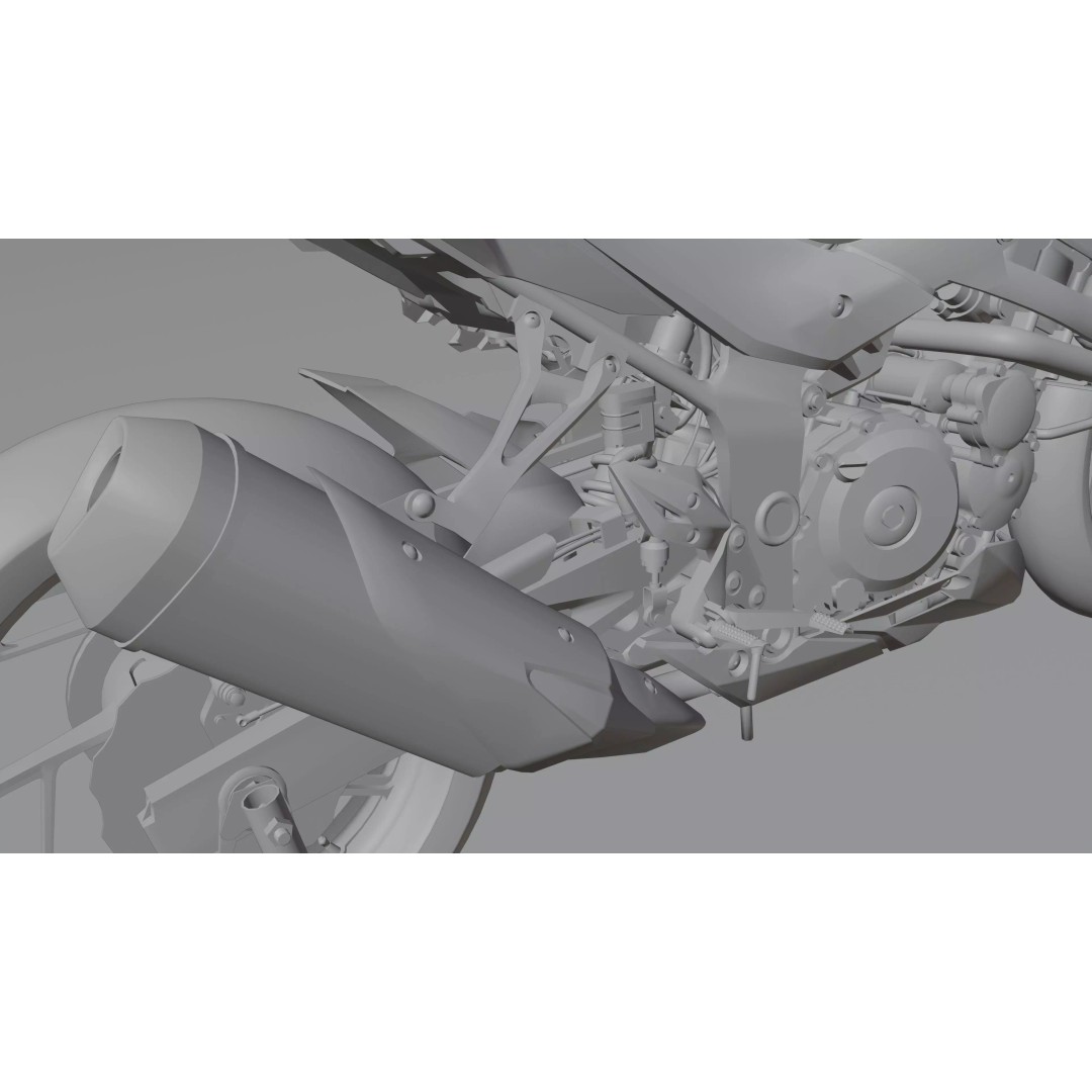 Suzuki GSX-S750 3D Model – Low Poly Game Asset, FBX, Blender - View 29