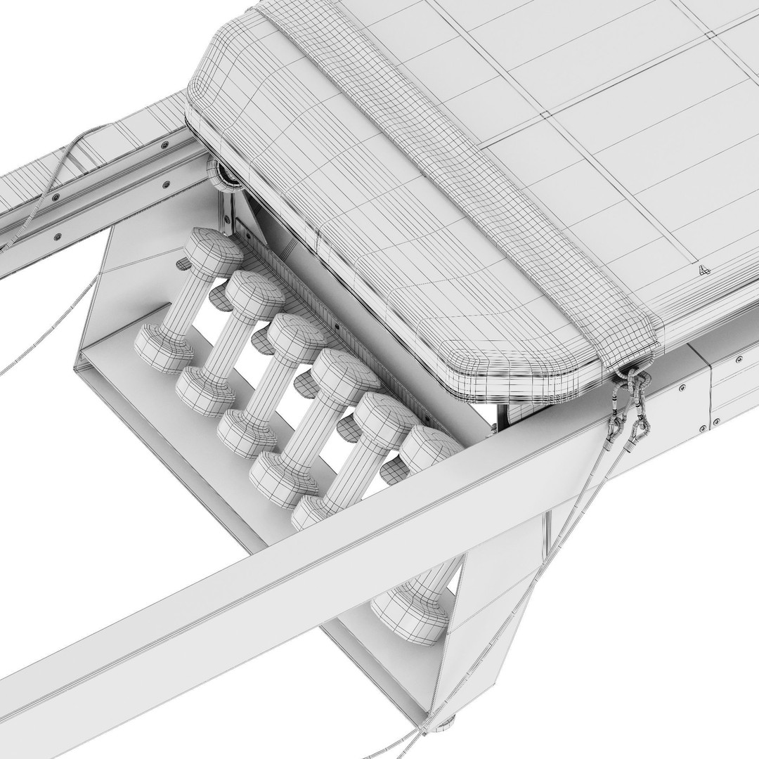 Pilates Reformer Machine 3D Model – High Poly Fitness Equipment, FBX, OBJ - View 18