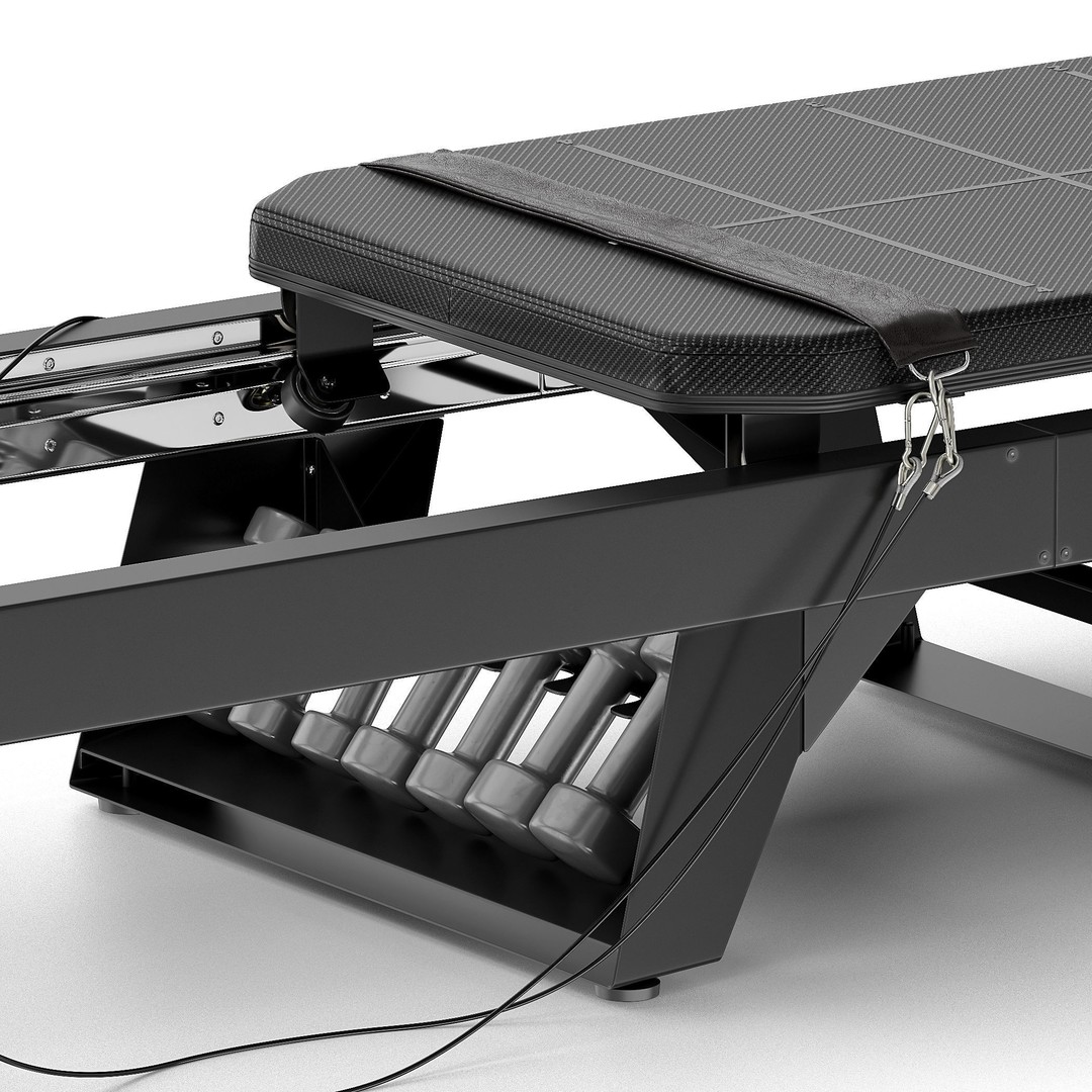 Pilates Reformer Machine 3D Model – High Poly Fitness Equipment, FBX, OBJ - View 9