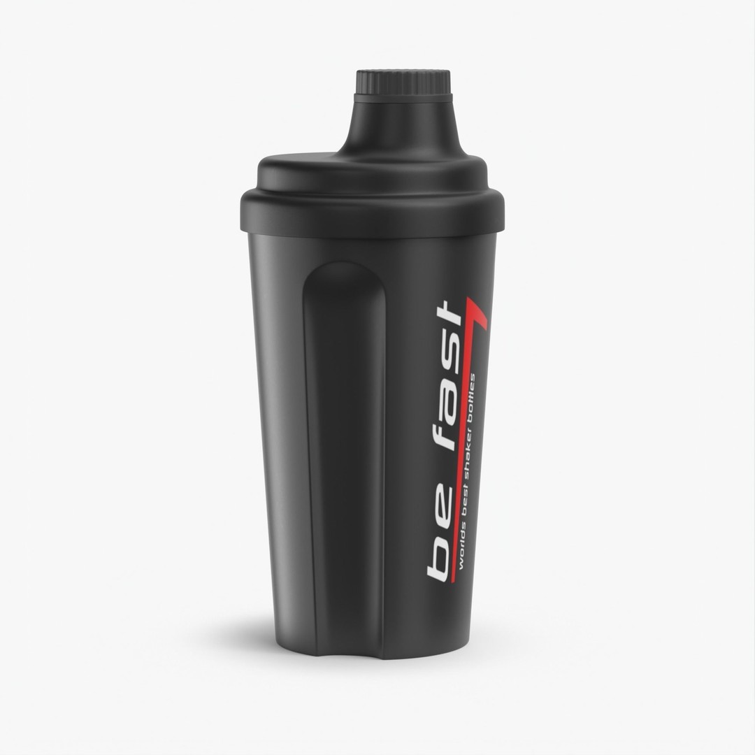 Matte Black Protein Shaker 3D Model – High Poly PBR Asset, FBX, OBJ - View 12