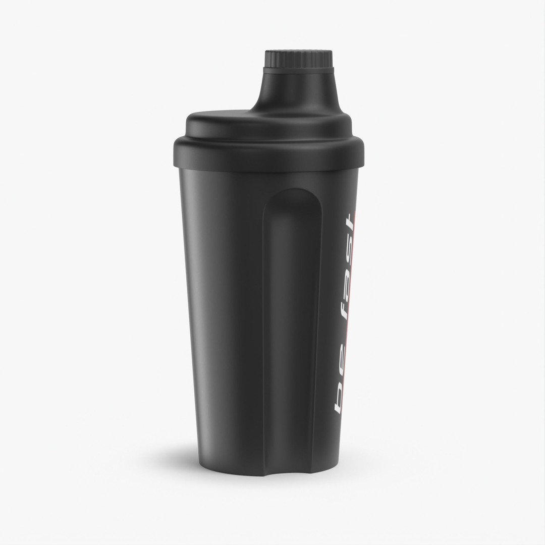 Matte Black Protein Shaker 3D Model – High Poly PBR Asset, FBX, OBJ - View 14