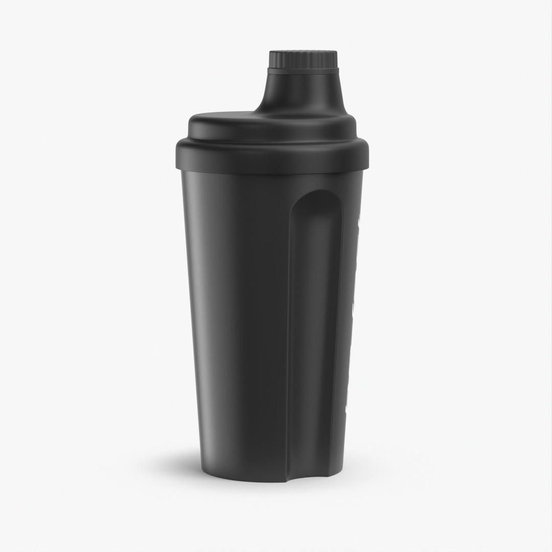 Matte Black Protein Shaker 3D Model – High Poly PBR Asset, FBX, OBJ - View 15