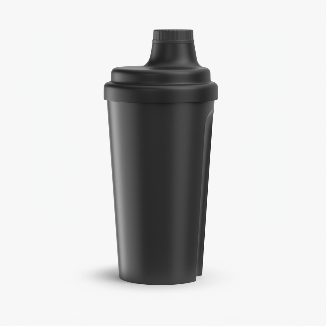 Matte Black Protein Shaker 3D Model – High Poly PBR Asset, FBX, OBJ - View 18