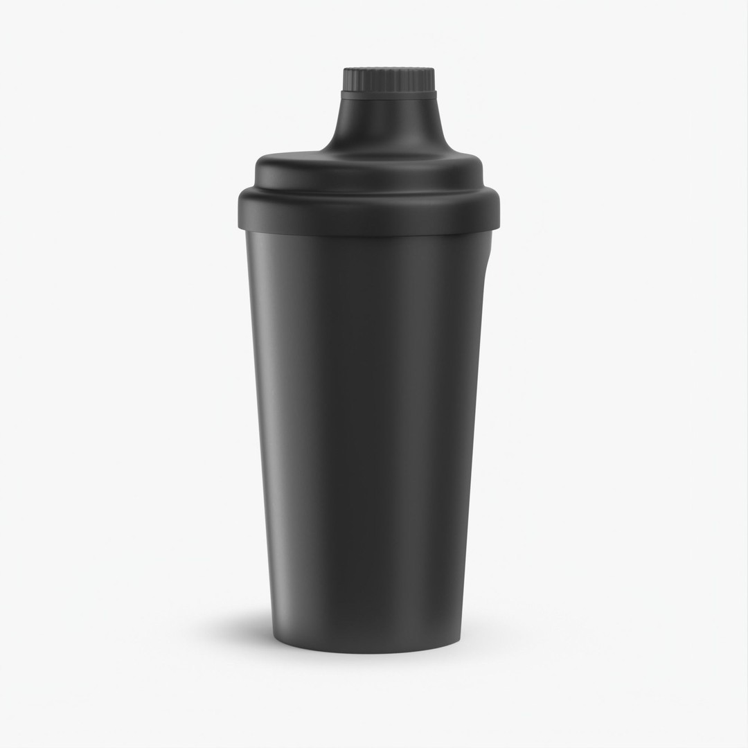 Matte Black Protein Shaker 3D Model – High Poly PBR Asset, FBX, OBJ - View 19