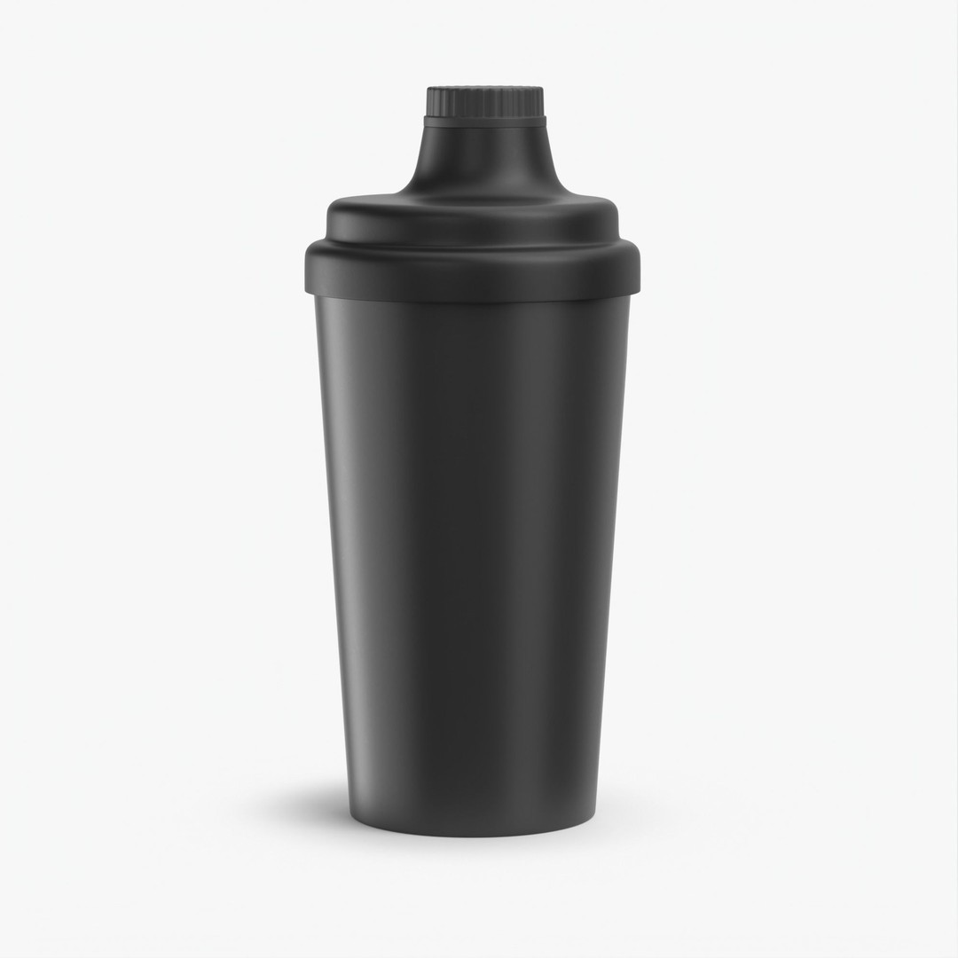 Matte Black Protein Shaker 3D Model – High Poly PBR Asset, FBX, OBJ - View 20