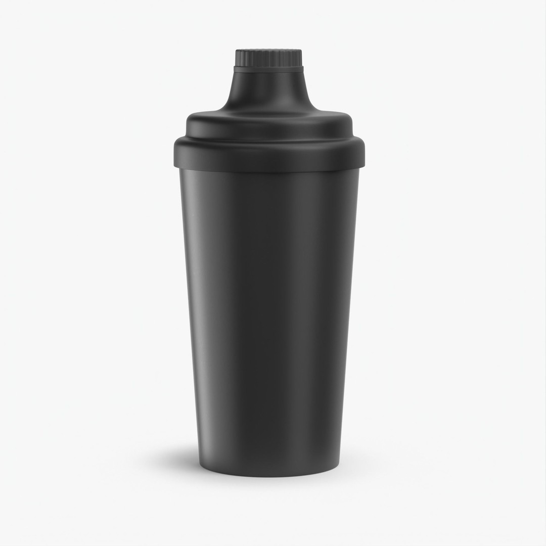 Matte Black Protein Shaker 3D Model – High Poly PBR Asset, FBX, OBJ - View 21