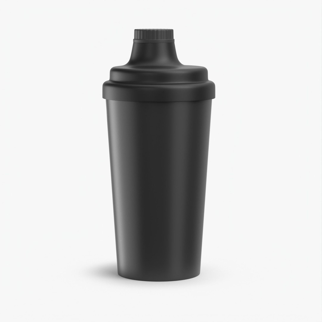 Matte Black Protein Shaker 3D Model – High Poly PBR Asset, FBX, OBJ - View 22